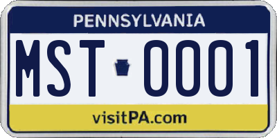 PA license plate MST0001