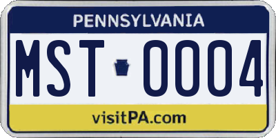 PA license plate MST0004