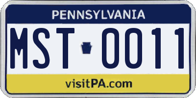 PA license plate MST0011