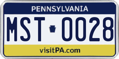 PA license plate MST0028