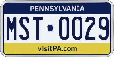 PA license plate MST0029