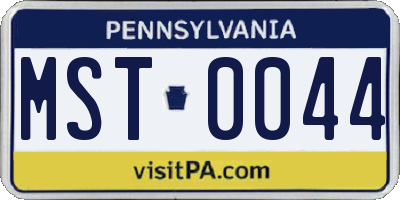 PA license plate MST0044