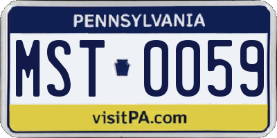 PA license plate MST0059