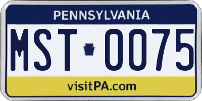 PA license plate MST0075