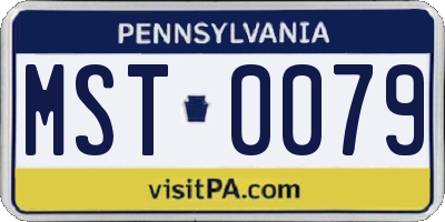 PA license plate MST0079