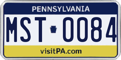 PA license plate MST0084
