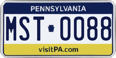 PA license plate MST0088