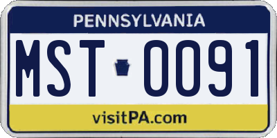 PA license plate MST0091