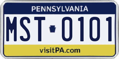PA license plate MST0101