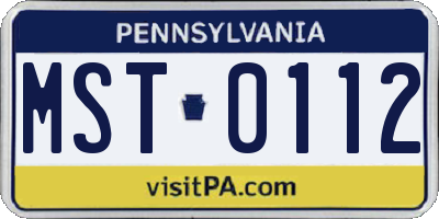 PA license plate MST0112
