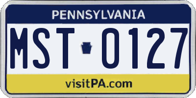 PA license plate MST0127