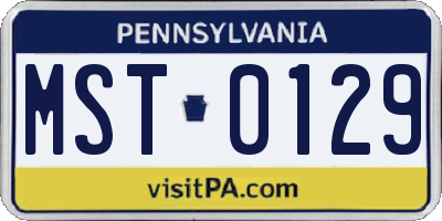 PA license plate MST0129