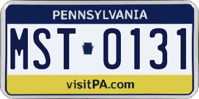 PA license plate MST0131