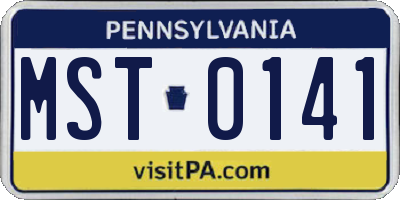 PA license plate MST0141