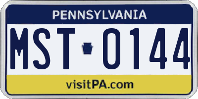 PA license plate MST0144