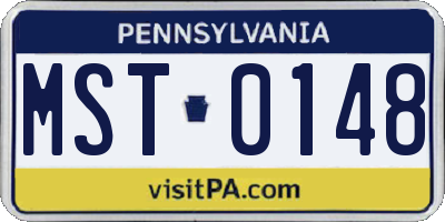 PA license plate MST0148