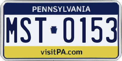 PA license plate MST0153