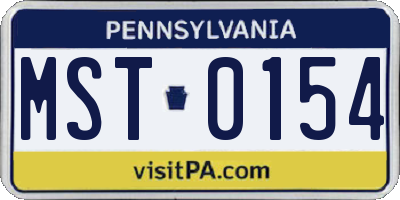 PA license plate MST0154