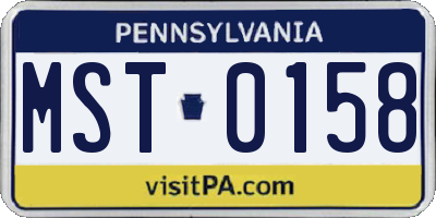 PA license plate MST0158