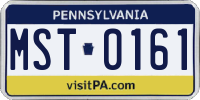PA license plate MST0161