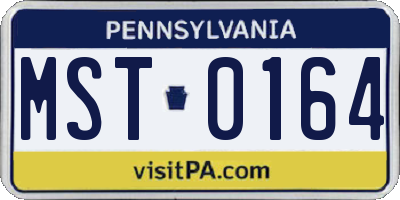 PA license plate MST0164