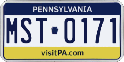 PA license plate MST0171