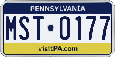 PA license plate MST0177