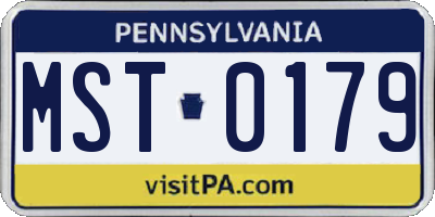 PA license plate MST0179