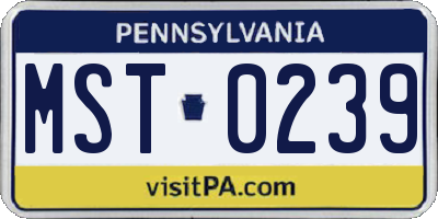 PA license plate MST0239