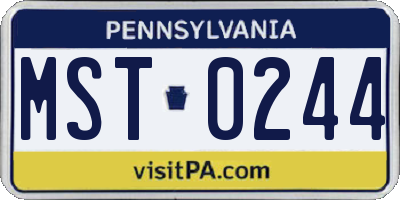 PA license plate MST0244