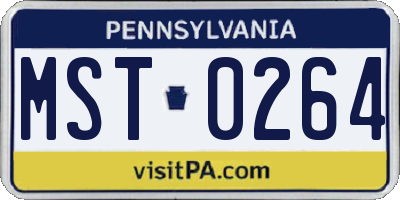 PA license plate MST0264