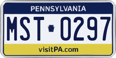 PA license plate MST0297
