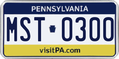 PA license plate MST0300