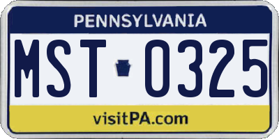 PA license plate MST0325