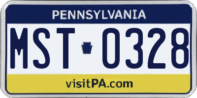 PA license plate MST0328