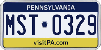 PA license plate MST0329