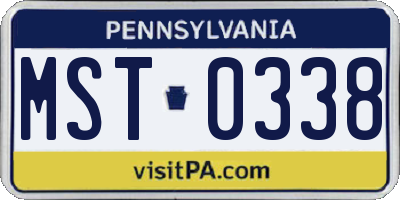 PA license plate MST0338