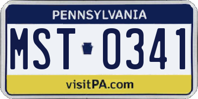 PA license plate MST0341
