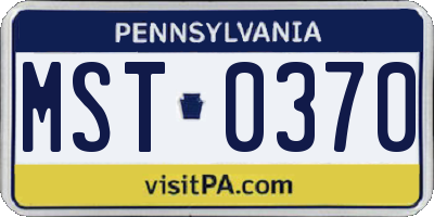 PA license plate MST0370