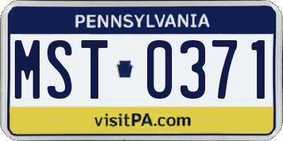 PA license plate MST0371