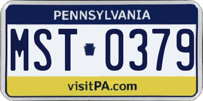 PA license plate MST0379