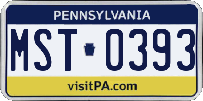 PA license plate MST0393