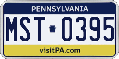 PA license plate MST0395