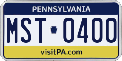 PA license plate MST0400