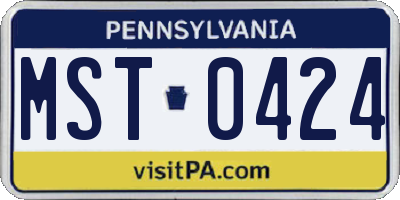 PA license plate MST0424