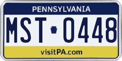 PA license plate MST0448
