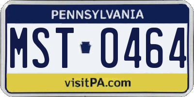 PA license plate MST0464