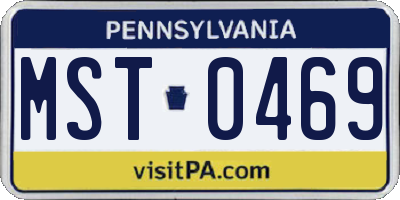 PA license plate MST0469