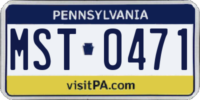 PA license plate MST0471
