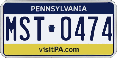 PA license plate MST0474